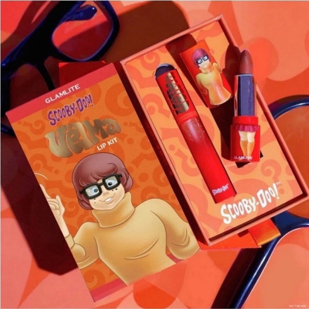 Glamlite Scooby-Doo Velma Lip Kit, Limited Edition, Matte Lipstick, Gloss-NEW